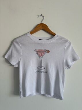 Forever 21 White Crop Baby Tee